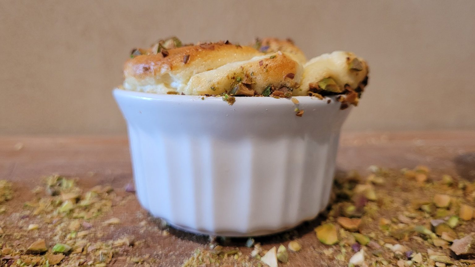 Goat Cheese & Pistachio Soufflé FireFly Farms
